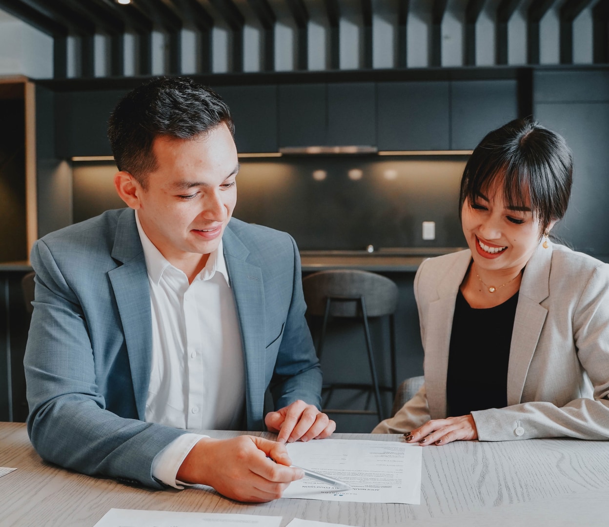 Two people in an office